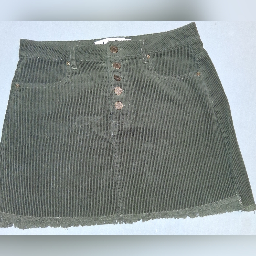 Indigo Rein Forest Green Corduroy A-Line Skirt Size 5